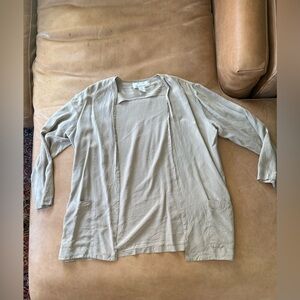 Vintage Silk Studio By Claude Bennett Gray/Brown Cardigan 100% Silk Size 8